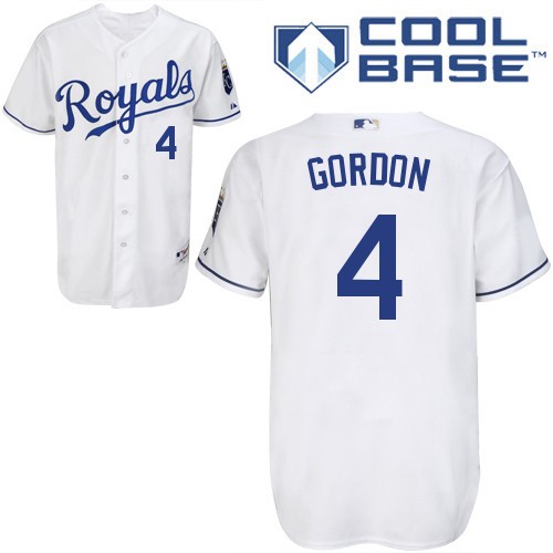 Best sale Kansas City Royals MLB Jerseys 4 Alex Gordon White Cool Base MLB Jersey